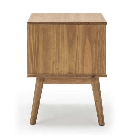 Table de chevet 2 tiroir, fabriqué en bois de pin massif
