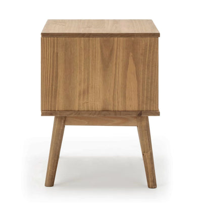 Table de chevet 2 tiroir, fabriqué en bois de pin massif