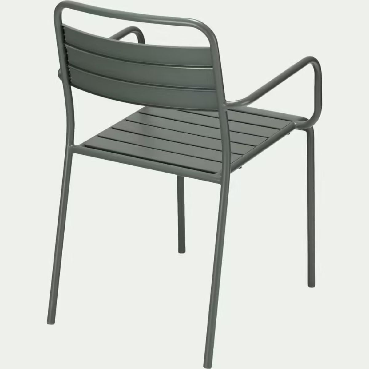 Lot de 6 chaises de jardin ALINEA avec accoudoirs en acier - vert cèdre