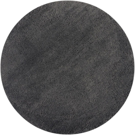 Tapis shaggy rond gris foncé