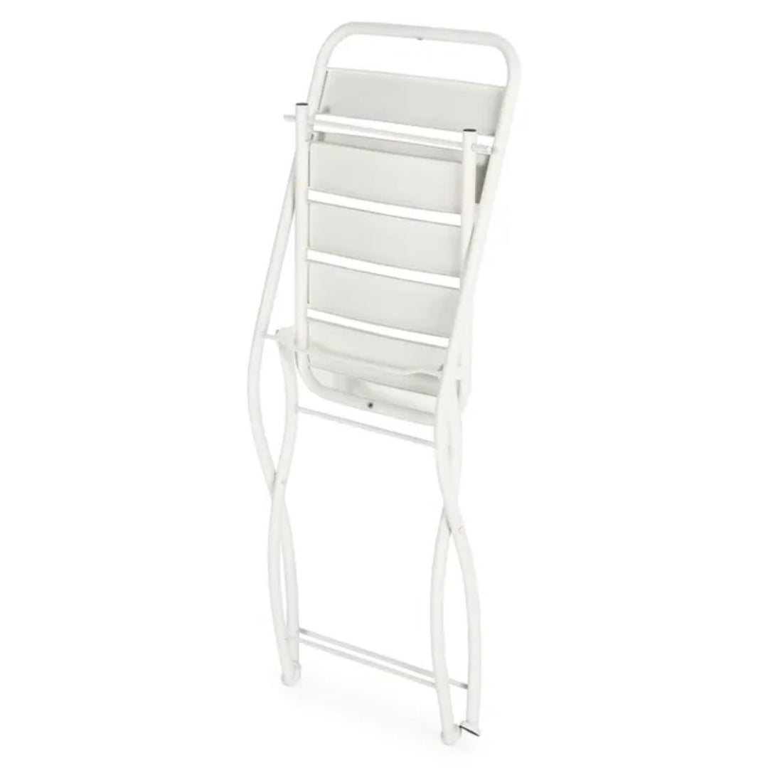 Lot de 2 chaises de jardin pliantes Perle en métal Blanc
