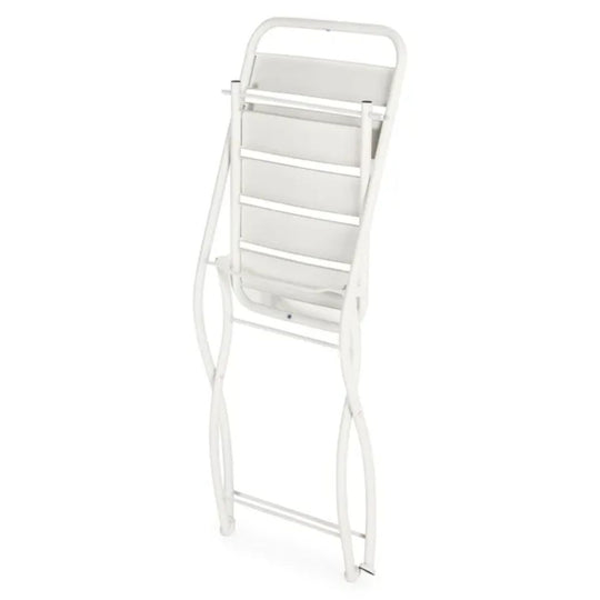 Lot de 2 chaises de jardin pliantes Perle en métal Blanc