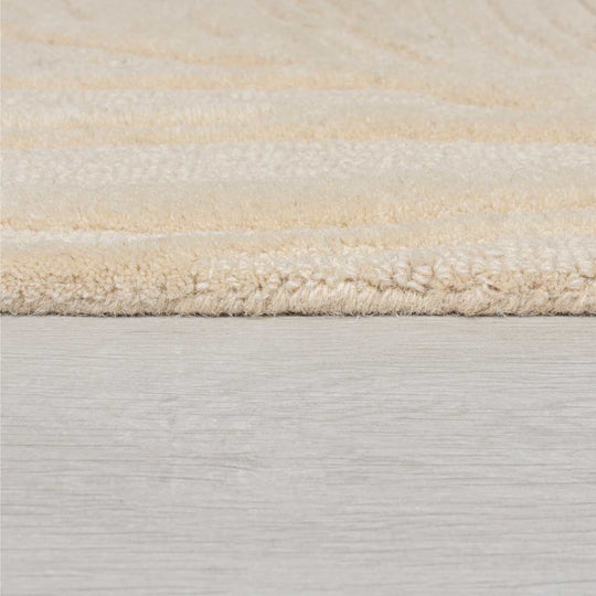 Tapis Lino rond Beige en laine