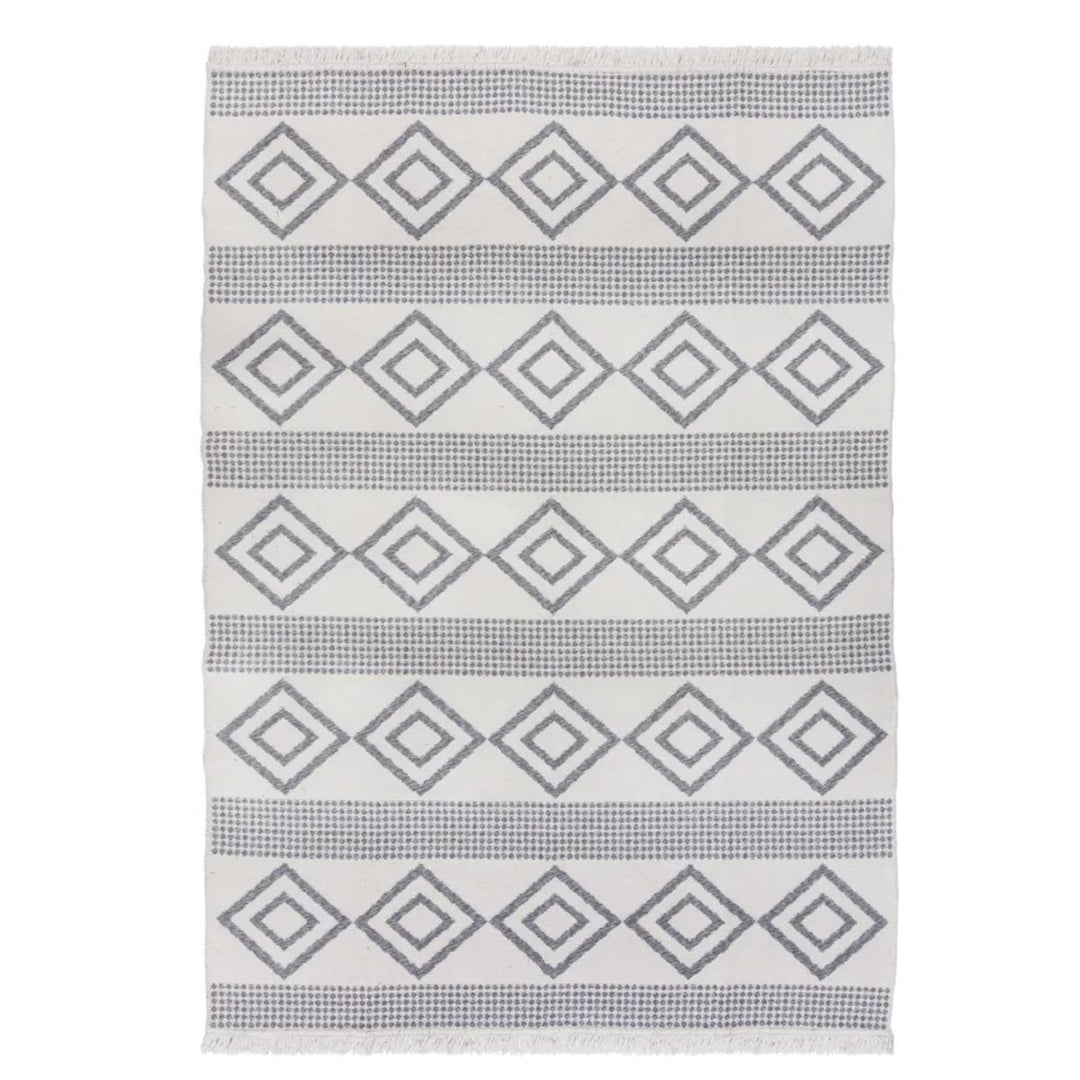 Tapis Teo gris en matières recyclées