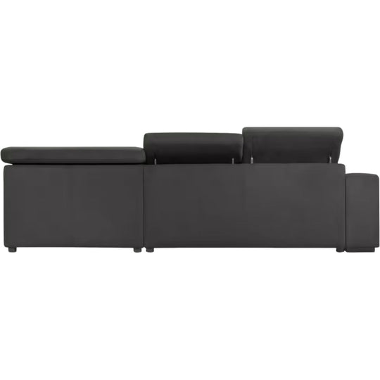 ALINEA Canapé Origano d'angle droit convertible avec coffre en tissu doux - gris ardoise