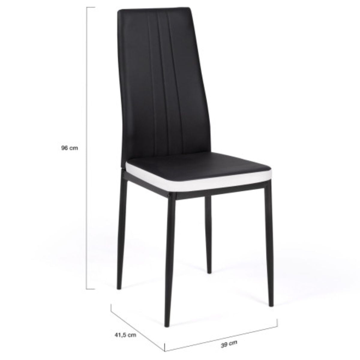 Lot de 6 chaises Jodie Noir/Blanc