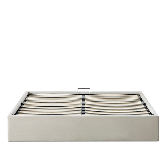 Sommier coffre Atlas en tissu beige