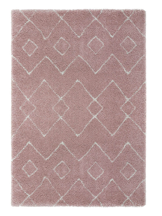 Tapis Berbère Imari Rose et blanc