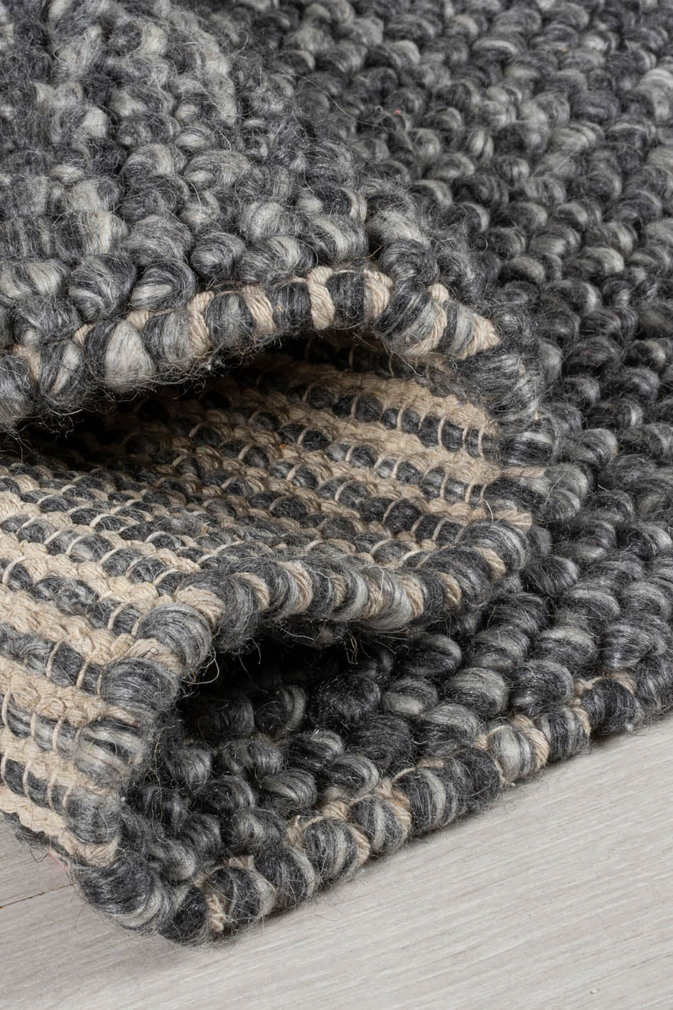 Tapis en laine gris 80x150cm