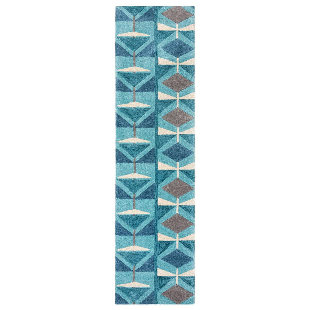 Tapis de couloir Kodiac bleu 60x230cm