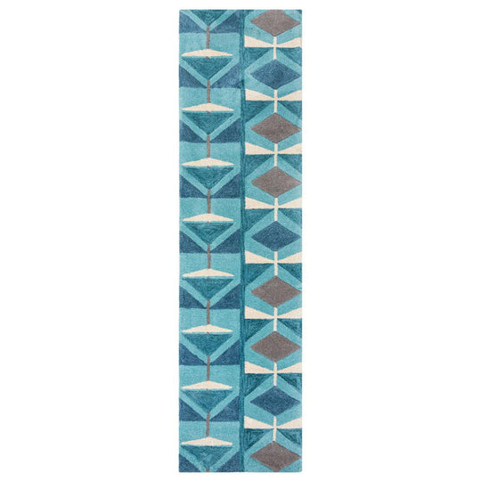 Tapis de couloir Kodiac bleu 60x230cm