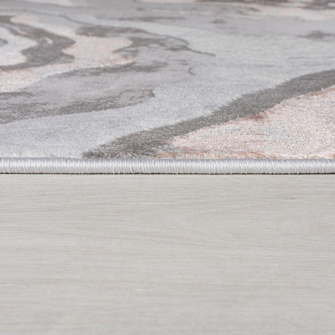Tapis effet marbre Gris et rose poudré