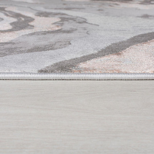 Tapis effet marbre Gris et rose poudré