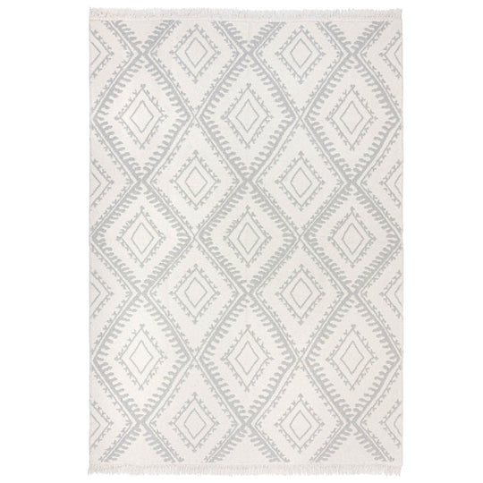 Tapis Alix en matières recyclées gris/blanc