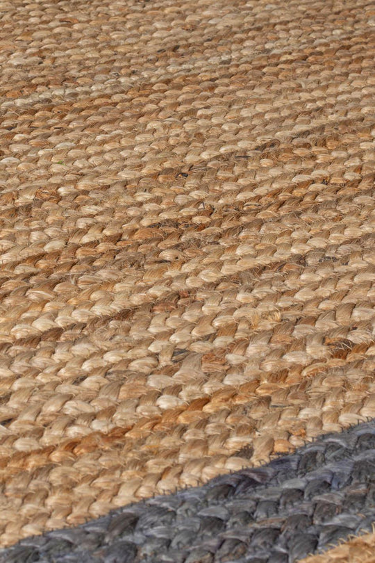 Tapis en jute Grace Naturel et gris 80x230cm