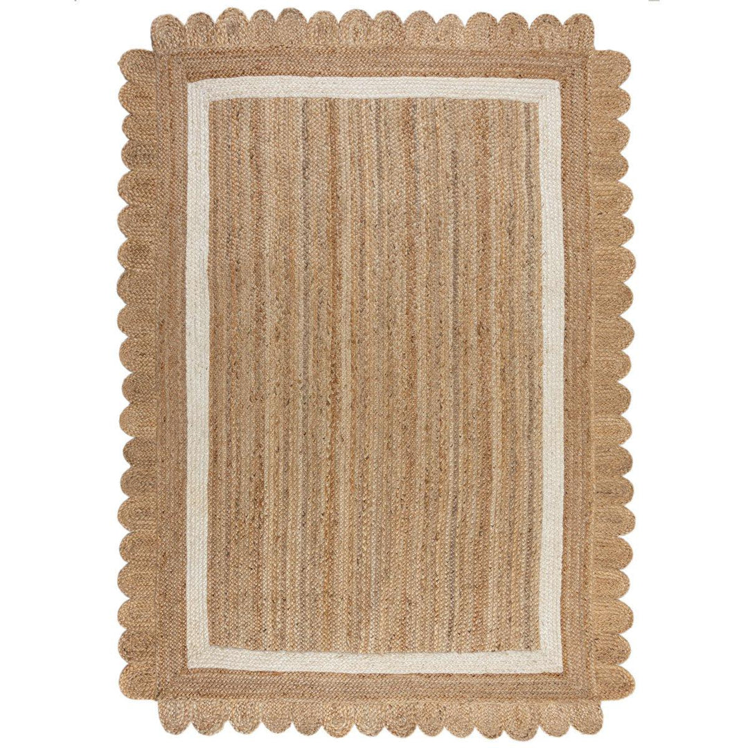 Tapis en jute Grace Naturel et Blanc
