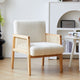 Fauteuil de salon Nordlys en bois massif et cannage blanc BORGO