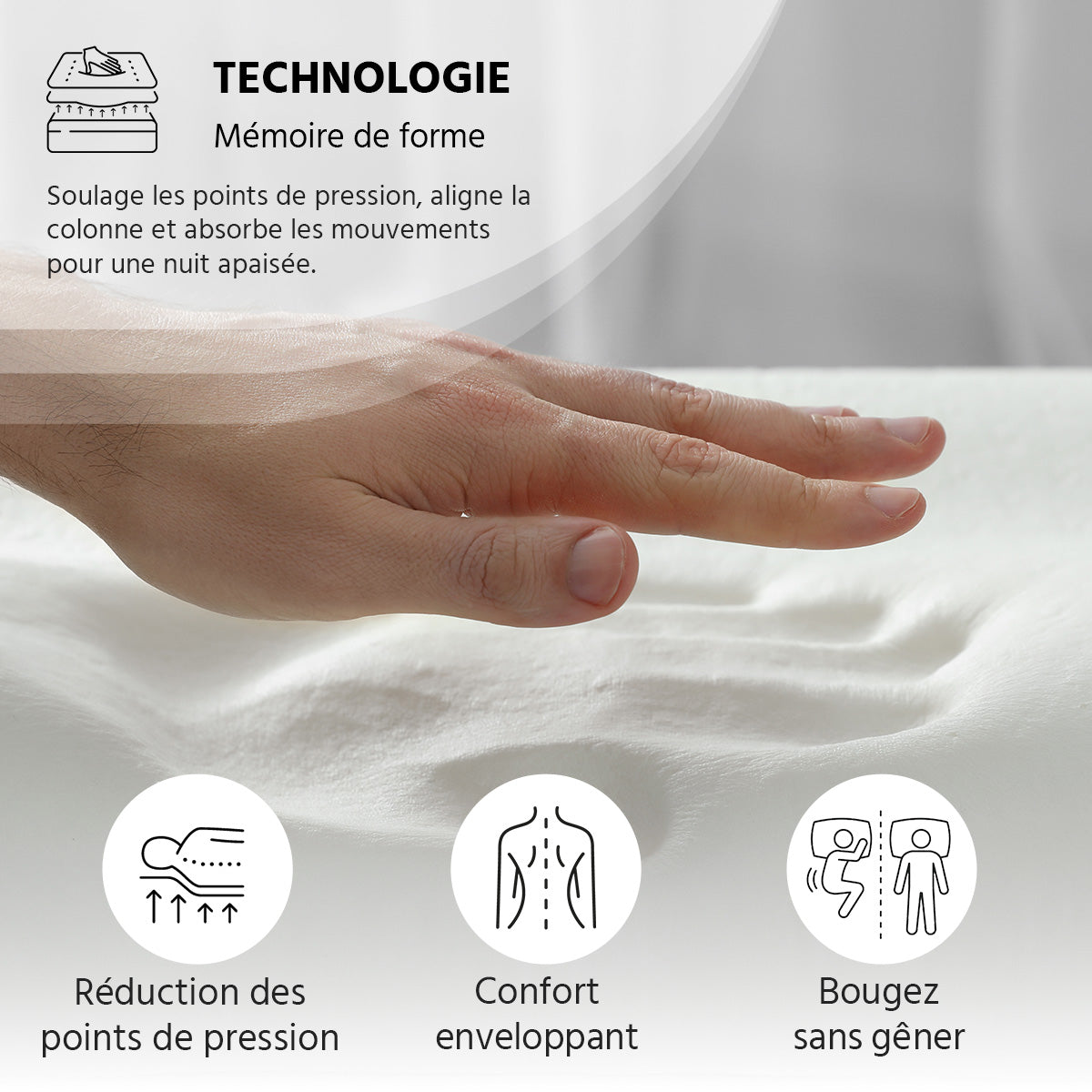Matelas BELLECOUR Jacobin à mémoire de forme 34cm