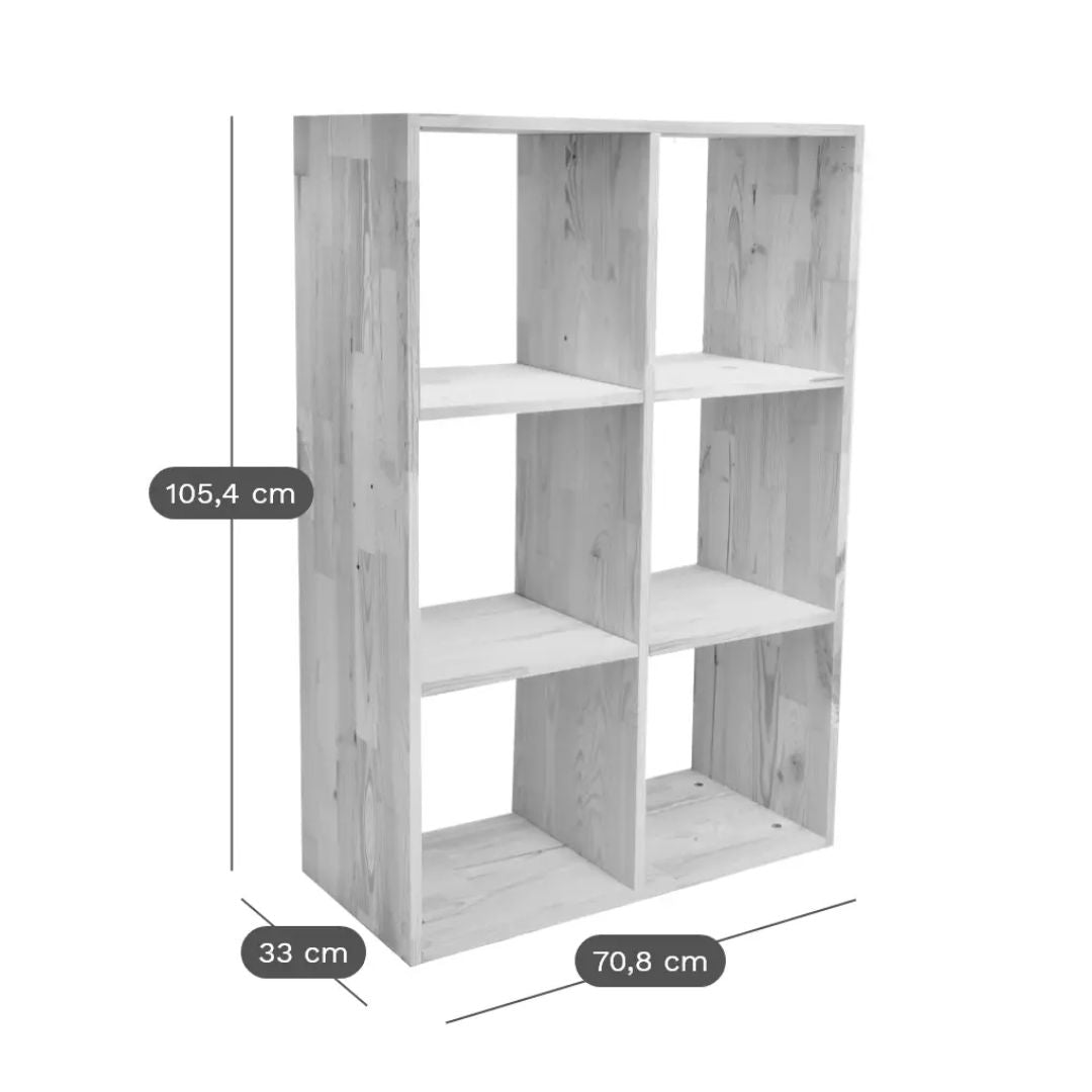 CAMIF- Etagère bois massif 2x3 cases Elio