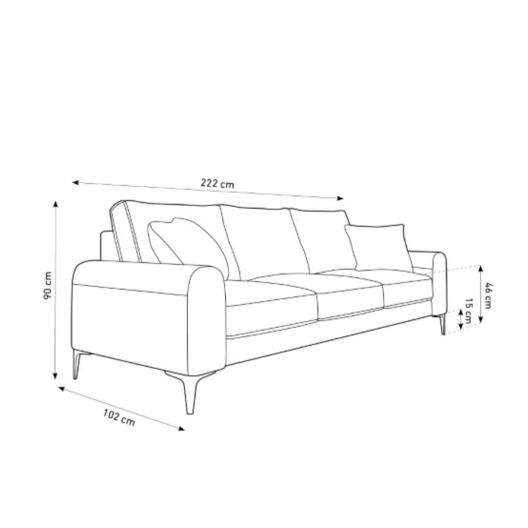 Canapé 3 places Bleu Mazzini sofas