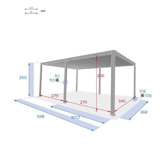 Pergola Hesperide bioclimatique 6x3,6 m EVORA Blanc
