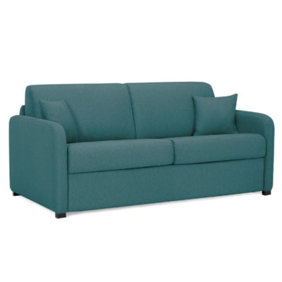 Canapé convertible 2 places en tissu turquoise- Convertible Center