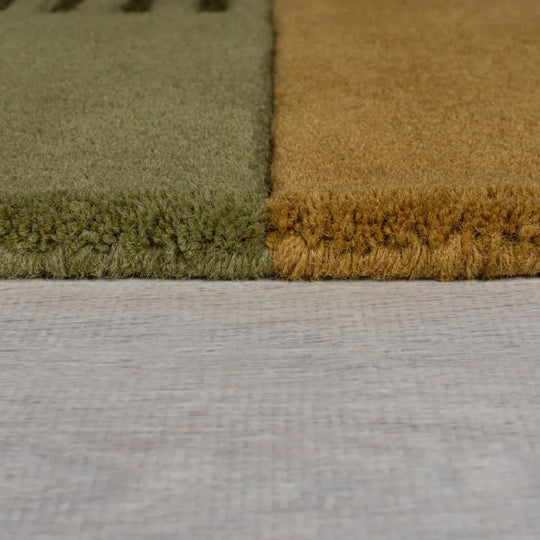 Tapis Abstract vert en laine