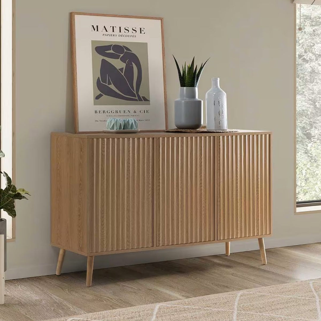 Buffet 3 portes, coloris chêne, largeur 120 cm Lluvia