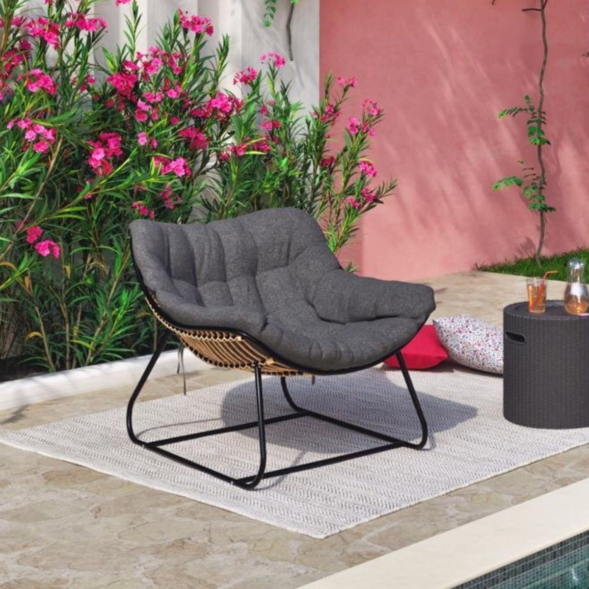 Fauteuil de jardin détente Siena XL Gris HYBA