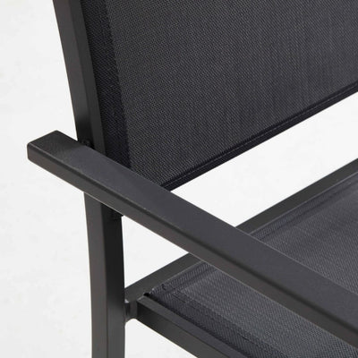 Lot de 4 ou 6 fauteuils de jardin Oviala en aluminium et textilène avec accoudoirs