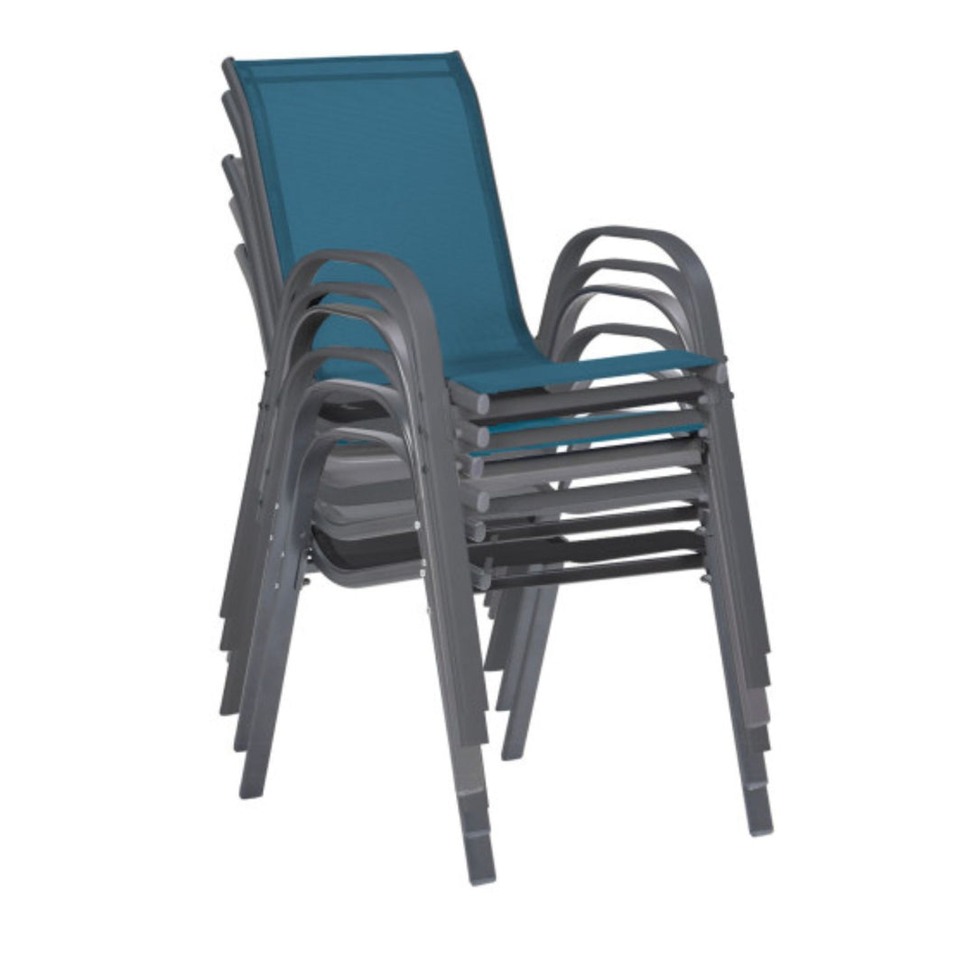 Lot de 6 chaises de jardin en acier