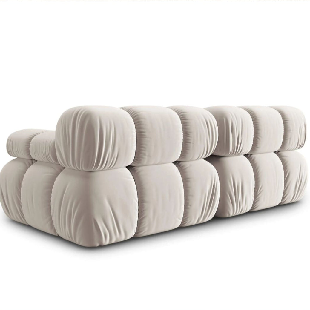 Canapé modulaire en velours Bellis beige Micadoni 2 places