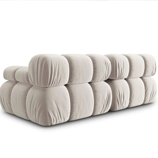 Canapé modulaire en velours Bellis beige Micadoni 2 places