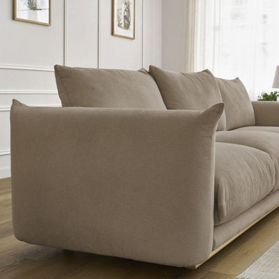 Canapé BOBOCHIC droit fixe 3 places ERNEST avec pouf taupe