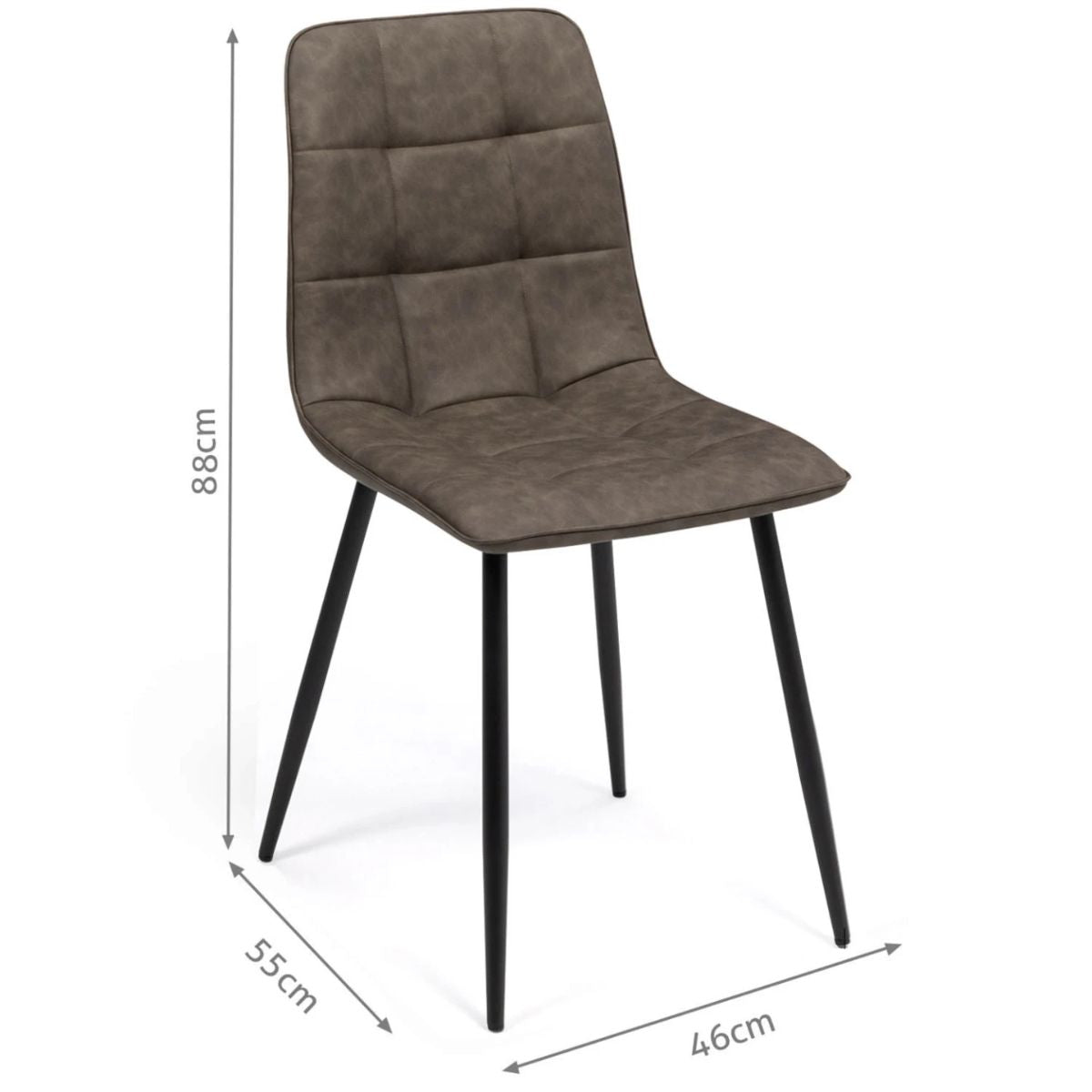 Lot de 6 chaises vintage Linda simili cuir marron