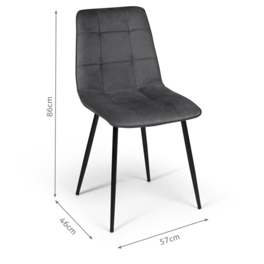 Lot de 2 chaises Linda Gris anthracite