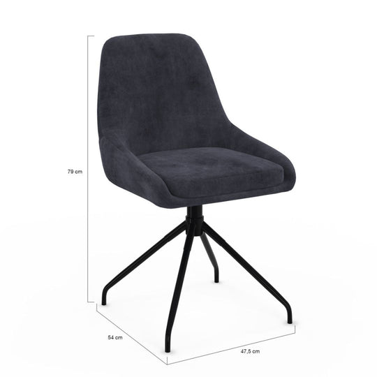 Lot de 4 chaises pivotantes Olivia Gris foncé