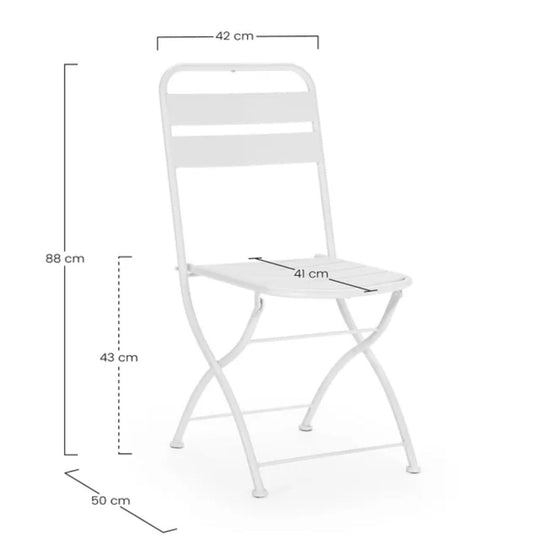 Lot de 2 chaises de jardin pliantes Perle en métal Blanc