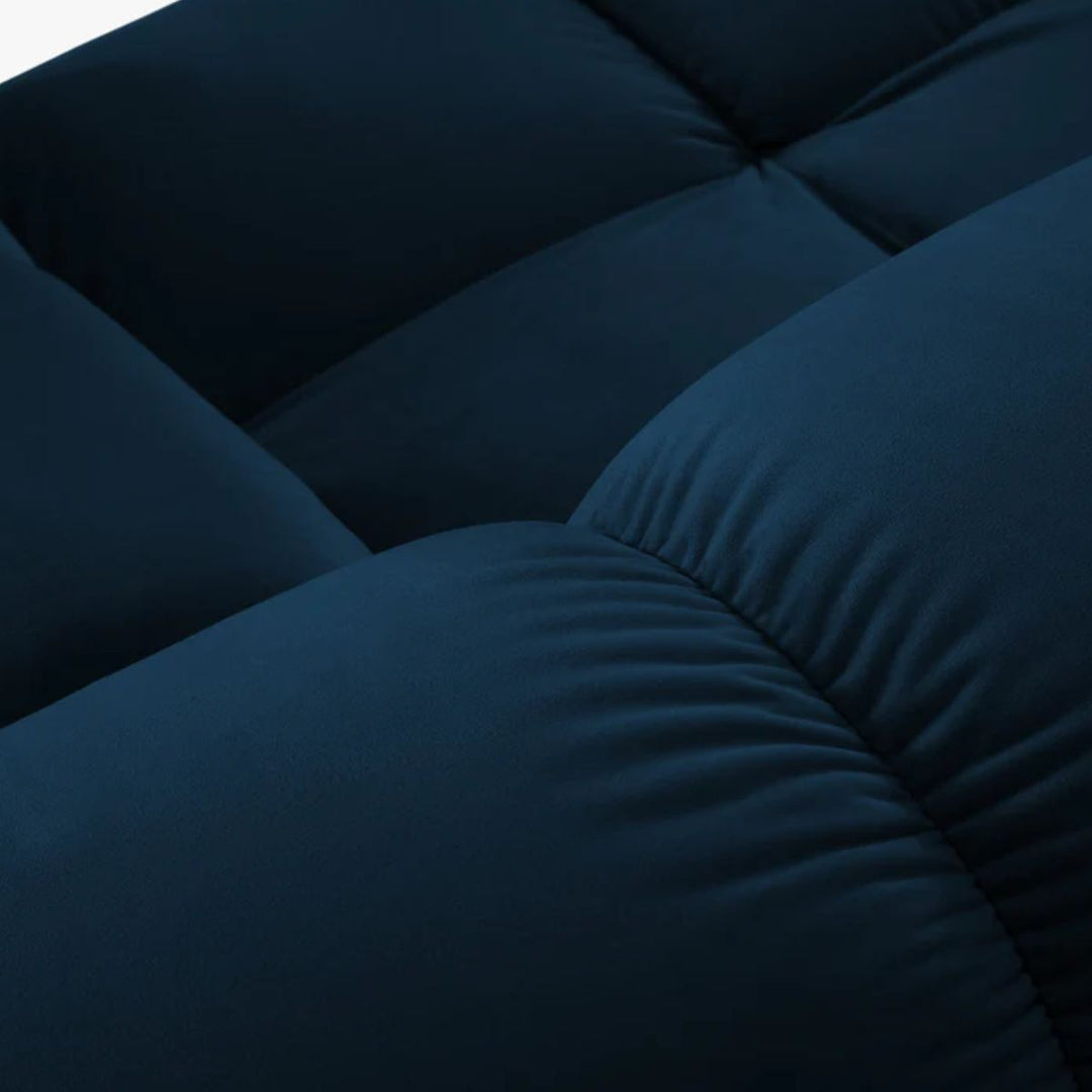 Canapé modulaire en velours Bellis bleu Micadoni 4 places