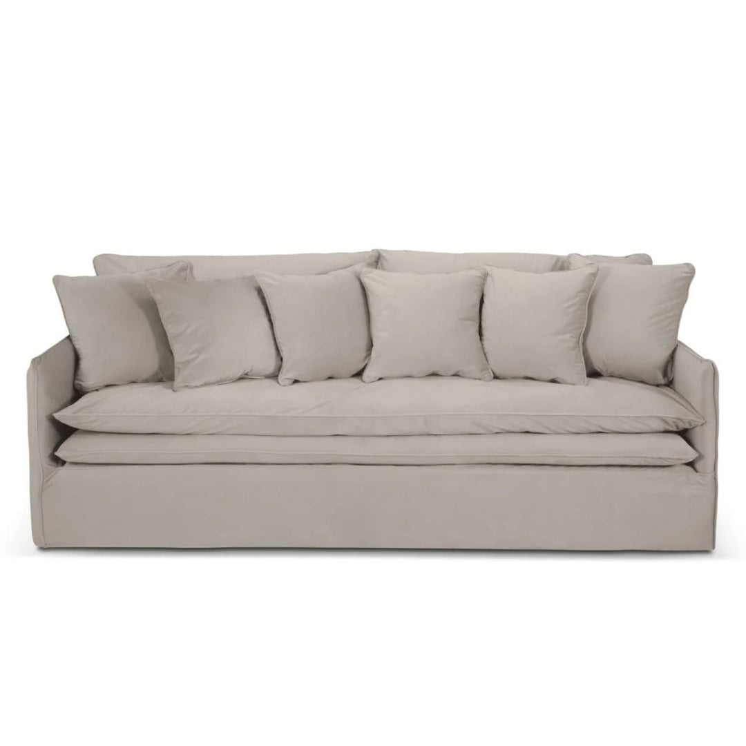 Canapé 4 places BOHO Micadoni 4 places velours beige foncé