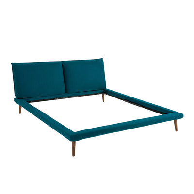 Lit en lin Bleu canard 160x200cm, Aurore design E. Gallina AM.PM