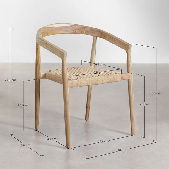 Lot de 2 chaises SKLUM de salle à manger en bois de teck Visby