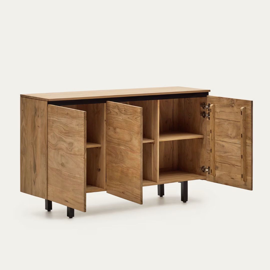 Buffet Kave Home Uxue en bois d'acacia finition naturelle 150 x 88 cm