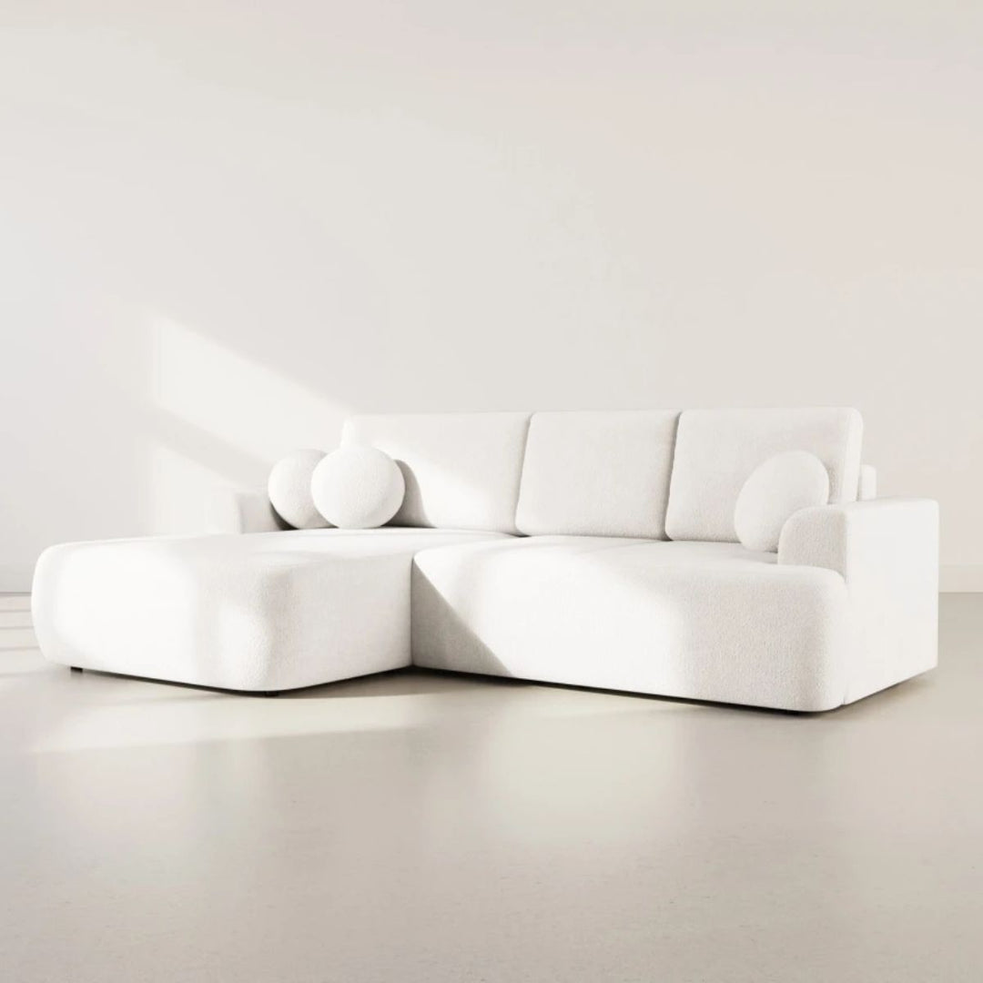 Canapé LISA DESIGN Candela Beige 4 places Convertible Coffre