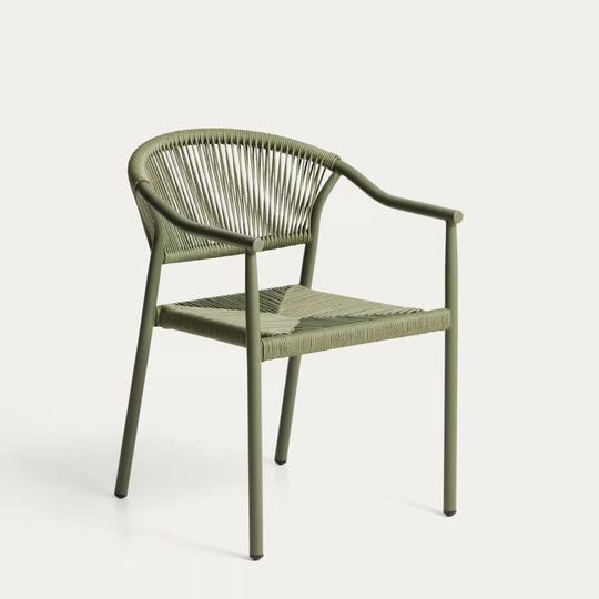 Lot de 4 chaises KAVE HOME Livadia Aluminium Vert