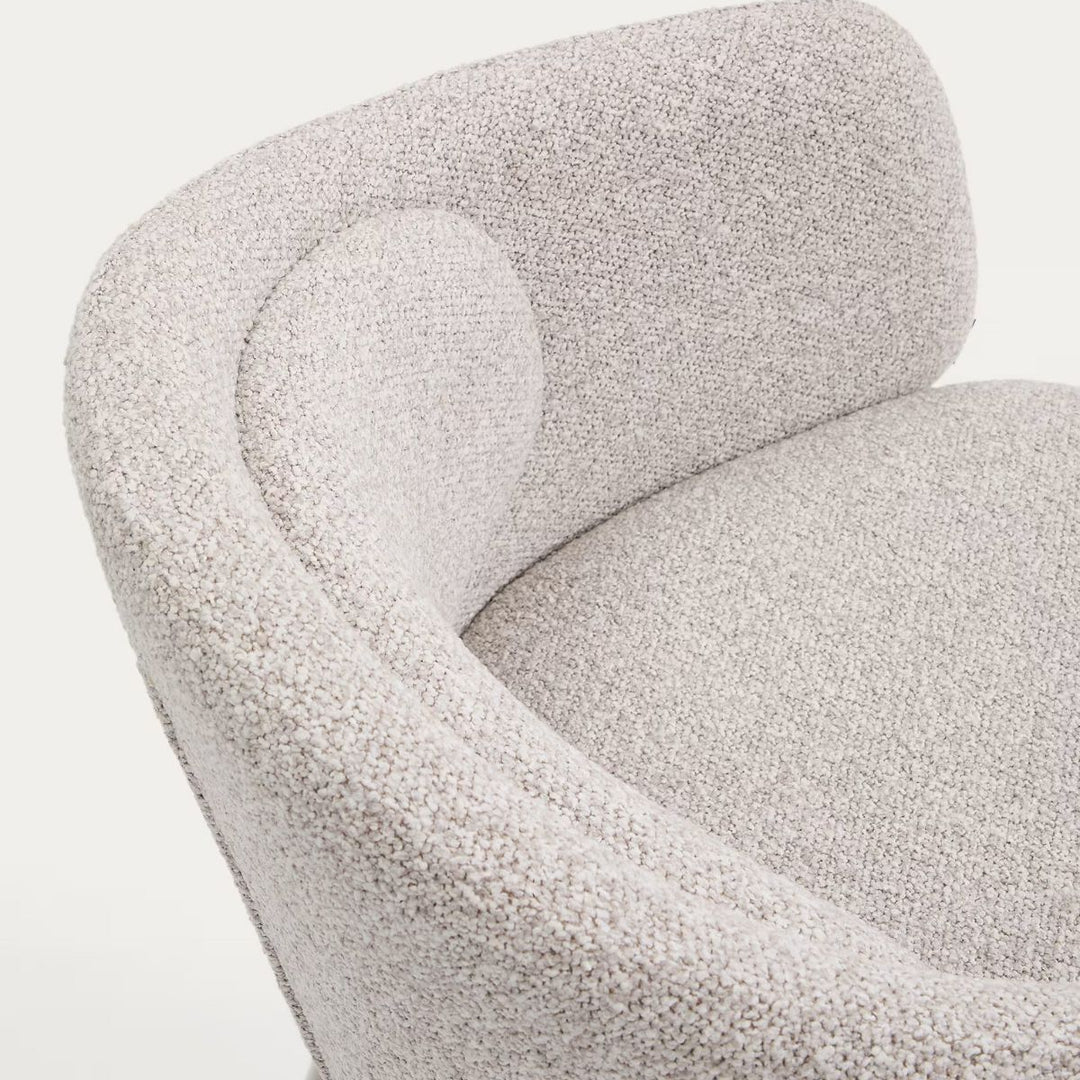 Lot de 4 chaises Idaira en tissu chenille épais et pieds en acier beige Kave Home