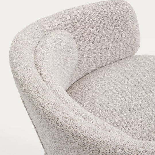 Lot de 4 chaises Idaira en tissu chenille épais et pieds en acier beige Kave Home