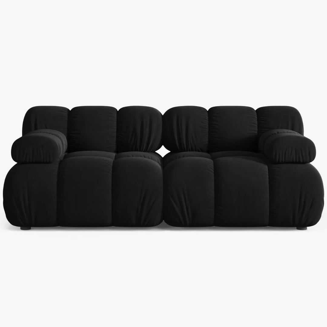 Canapé modulaire en velours Bellis noir Micadoni 2 places