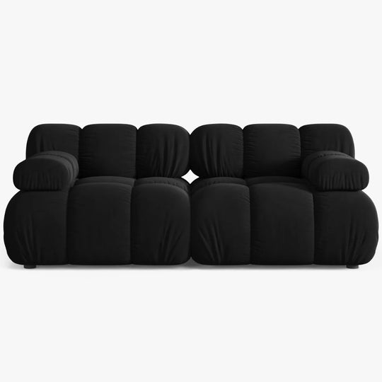 Canapé modulaire en velours Bellis noir Micadoni 2 places