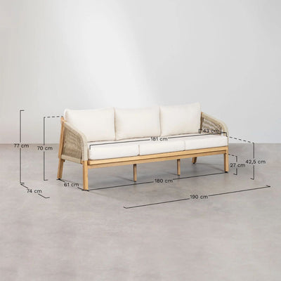 Canapé de jardin SKLUM 3 places en bois d'acacia Dubaï